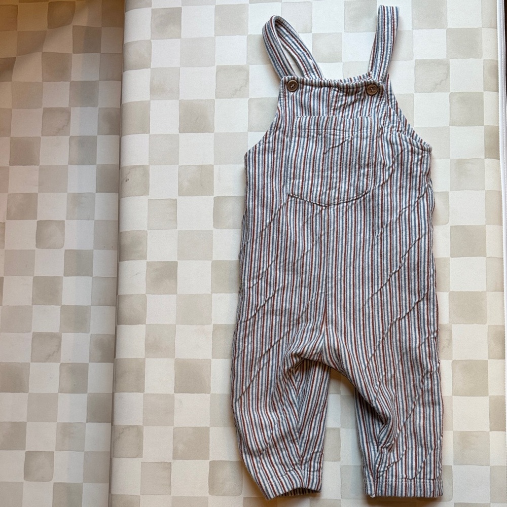 Zara Kids Overalls - Blue and Brown Stripes